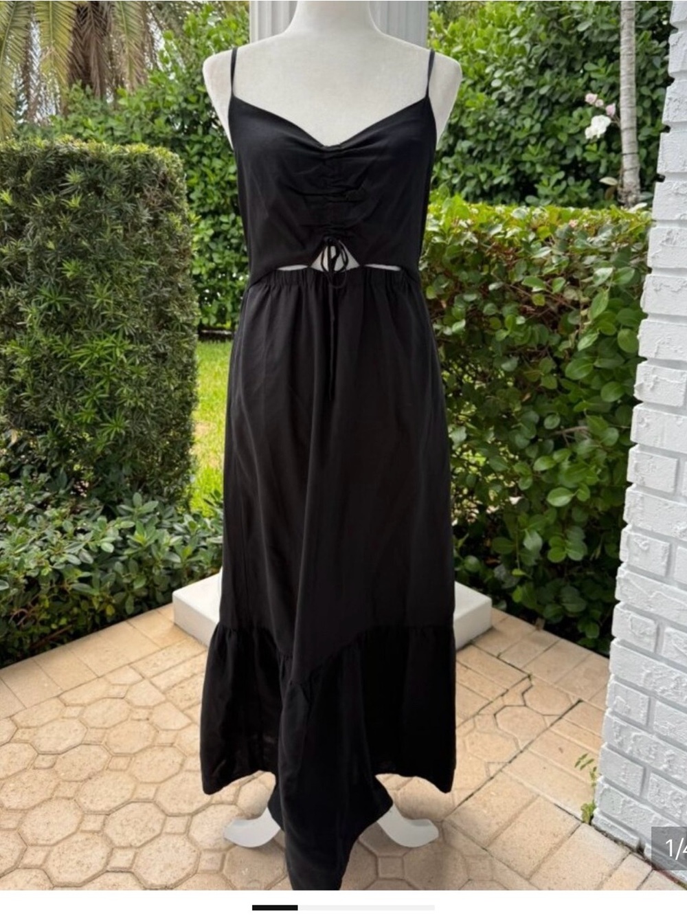 Z supply Black Spaghetti Strap Cutout Maxi Dress size small